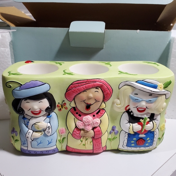 Partylite P8002 Garden Gals Multi tealight Holder Ladies friends